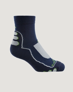 NuYarn Ergonomic Quarter Crew Hiking Socks - Midnight Navy