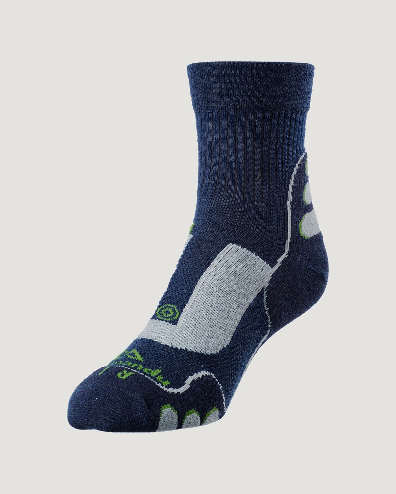 NuYarn Ergonomic Quarter Crew Hiking Socks - Midnight Navy
