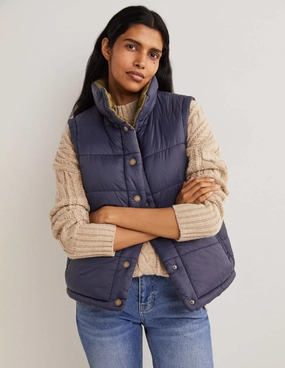 Reversible Gilet-Navy and Basil Green