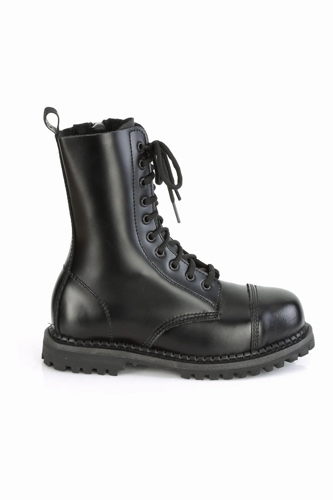 RIOT-10 Black Leather Ankle Boot