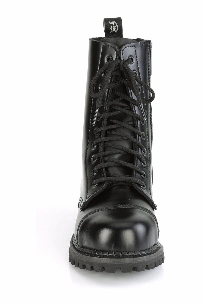 RIOT-10 Black Leather Ankle Boot