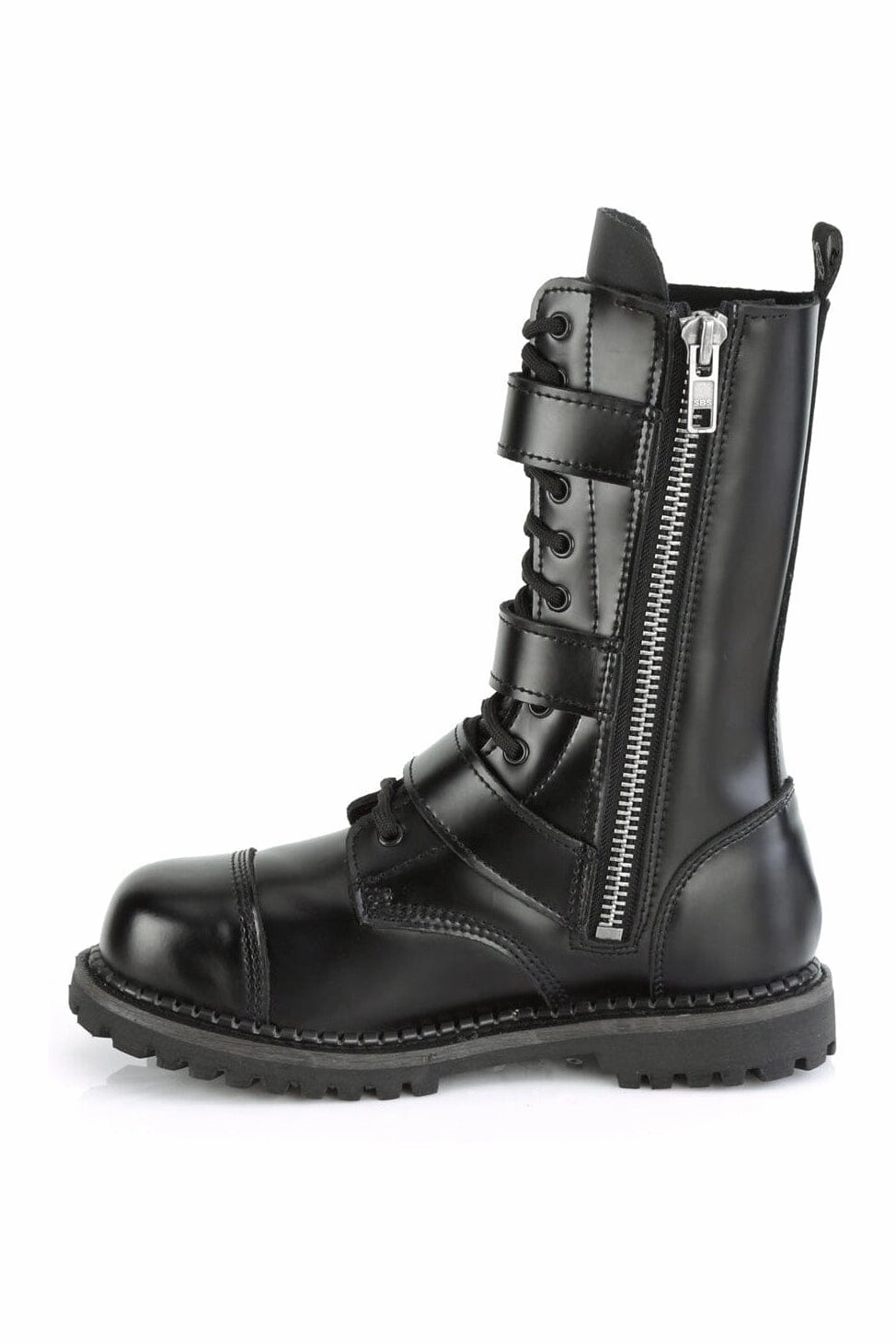 RIOT-12BK Black Leather Ankle Boot