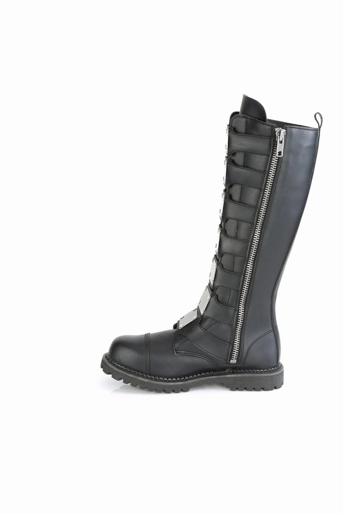 RIOT-21MP Black Vegan Leather Knee Boot