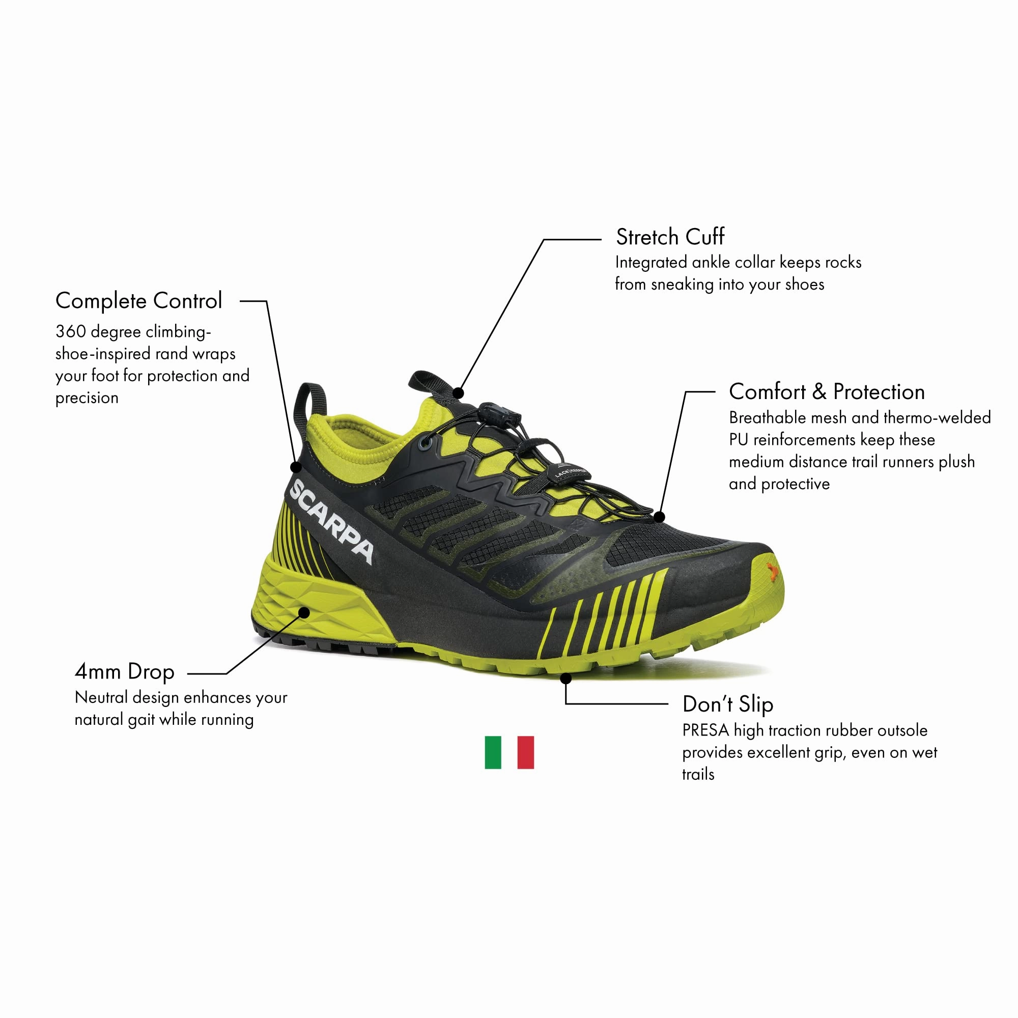 SCARPA Unisex 33071-351 Rebelle Run Trailrunning-Schuhe. Schwarz Limette. 45 EU