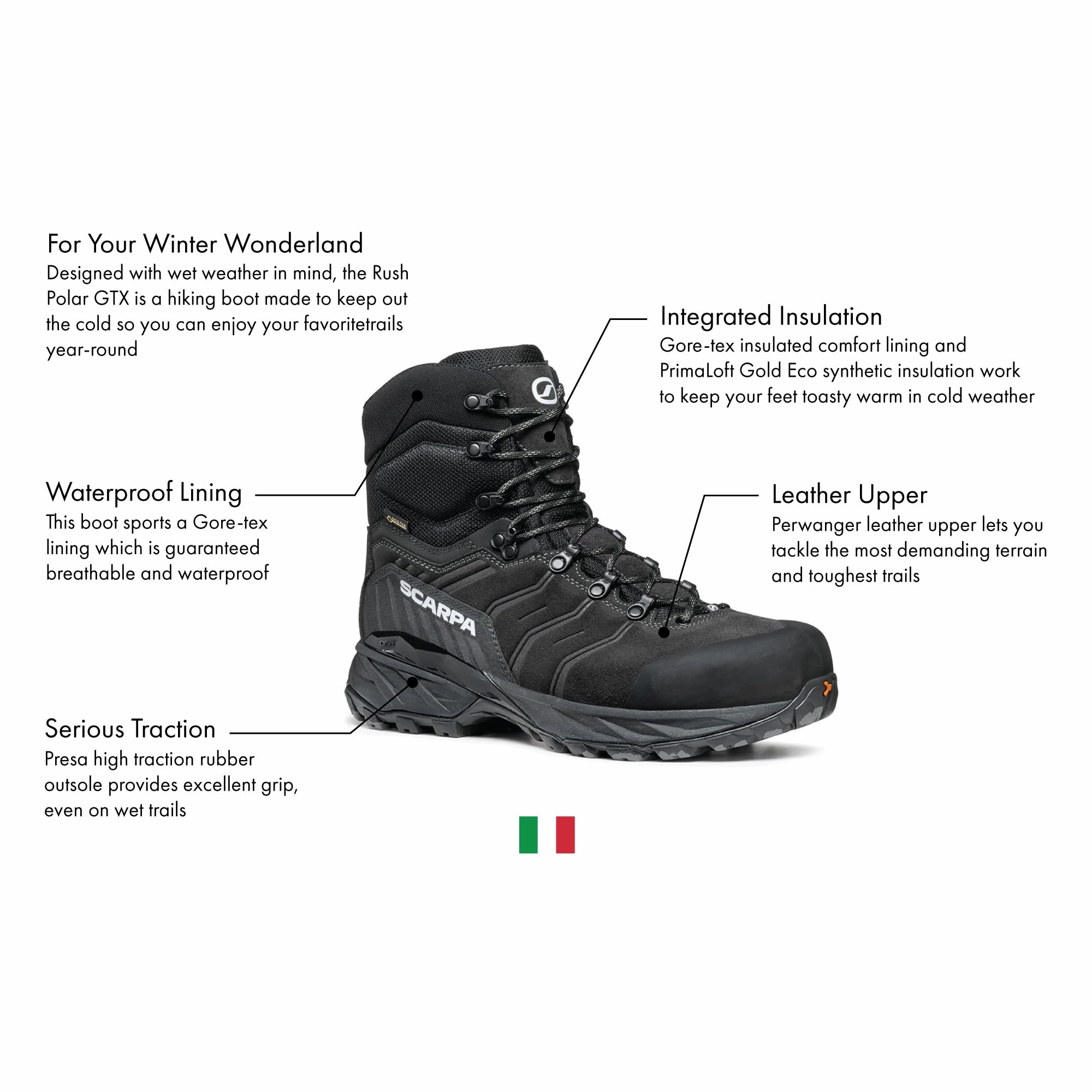 Scarpa Unisex Rush Polar GTX Wanderstiefel. Dunkel-Anthrazit. 46 EU