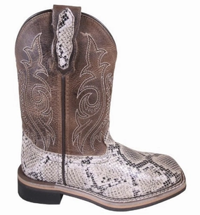 Smoky Mountain Boots 3125Y Diamondback White/Brown Western Youth Boots