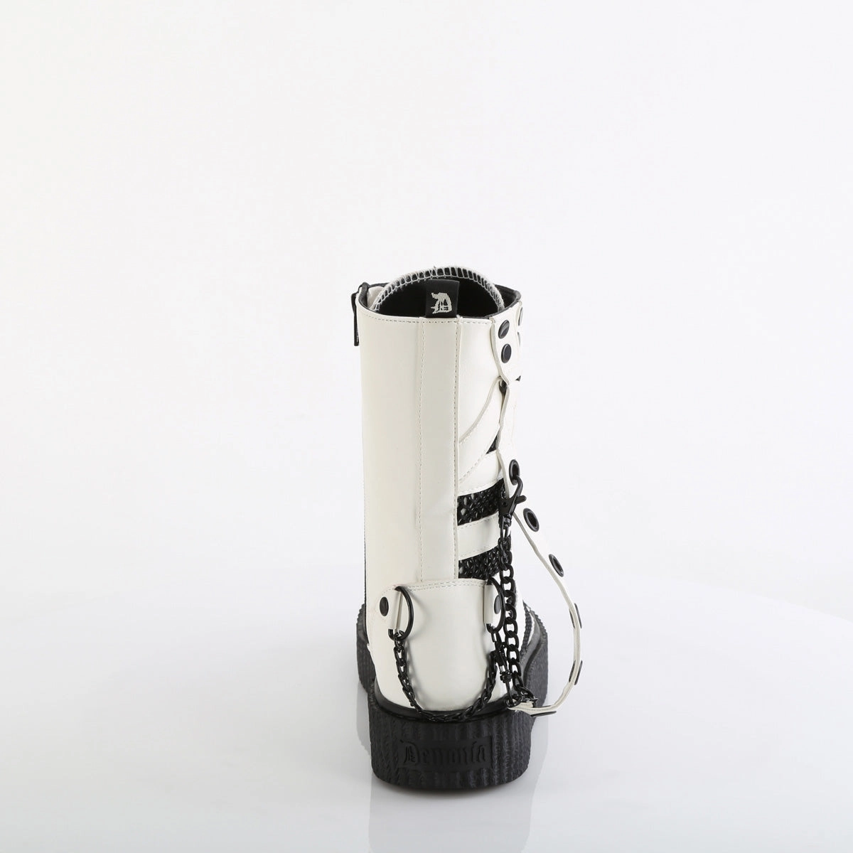SNEEKER-325  White Vegan Leather-Fishnet