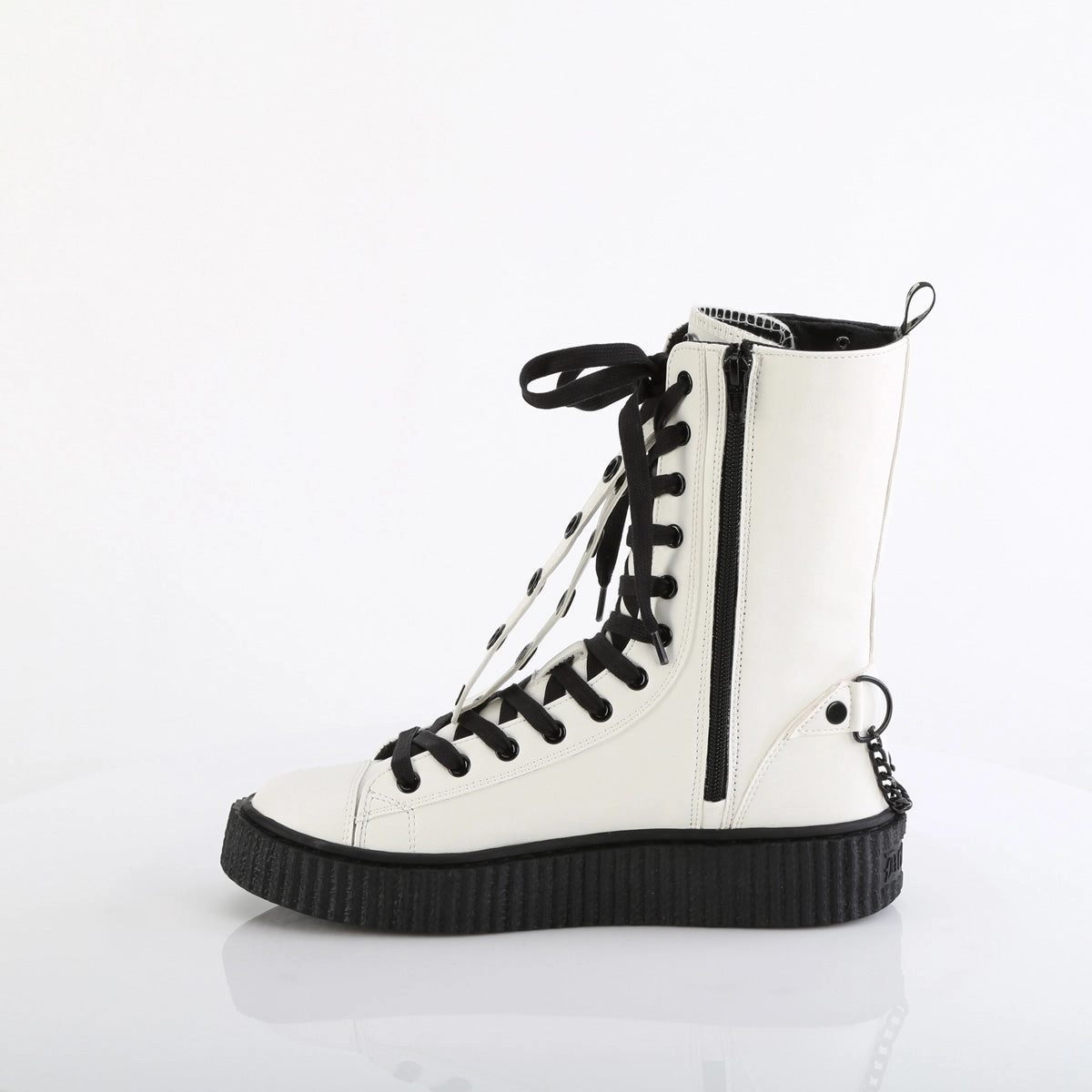 SNEEKER-325  White Vegan Leather-Fishnet
