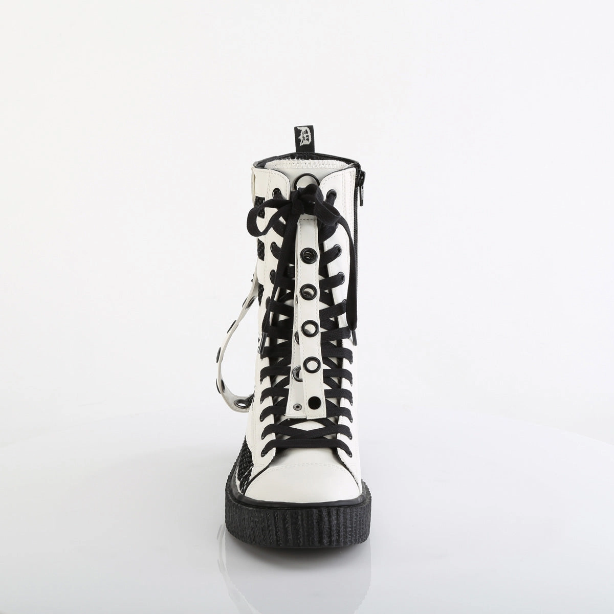 SNEEKER-325  White Vegan Leather-Fishnet