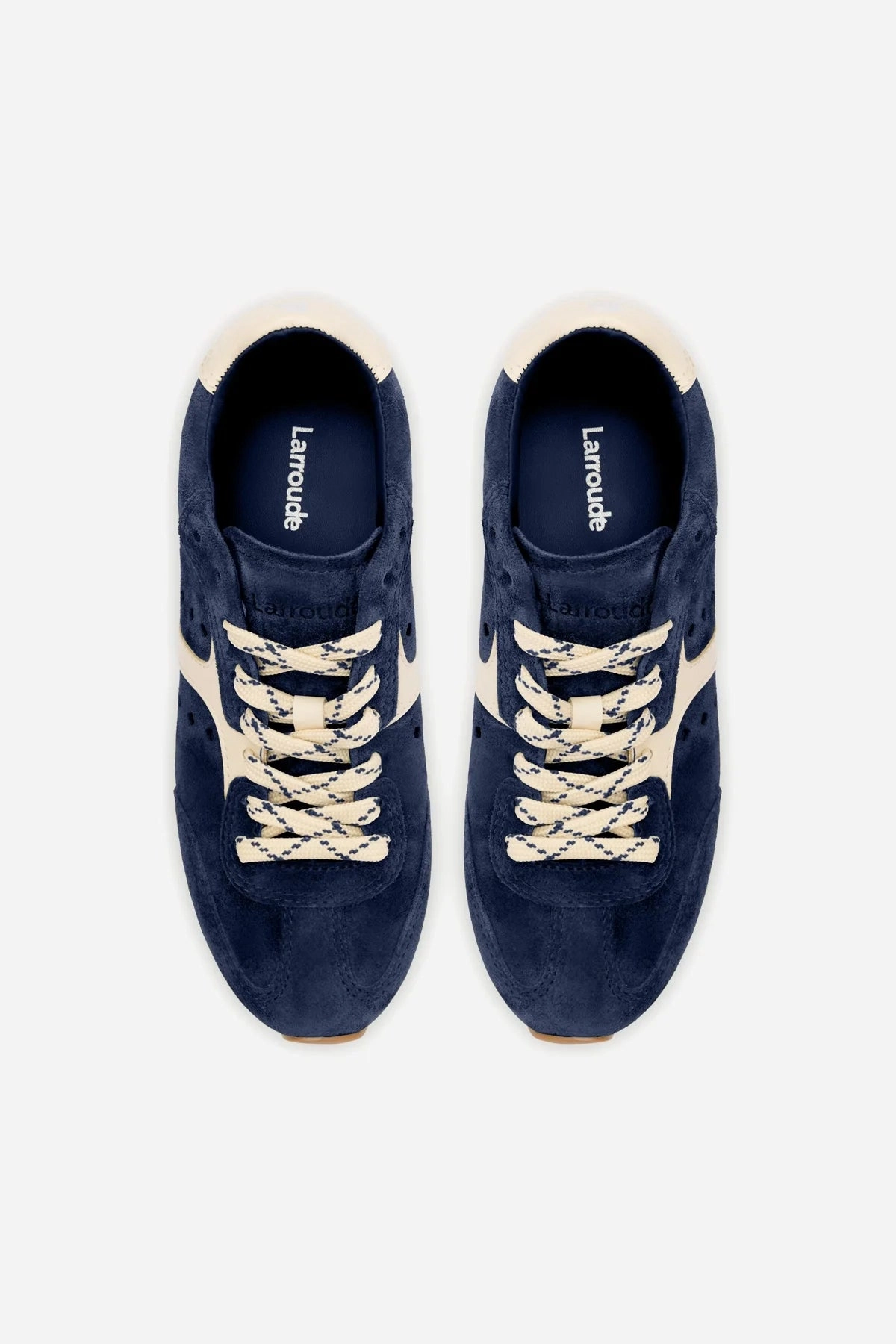 Stella Sneaker In Navy Suede and Ivory Leather