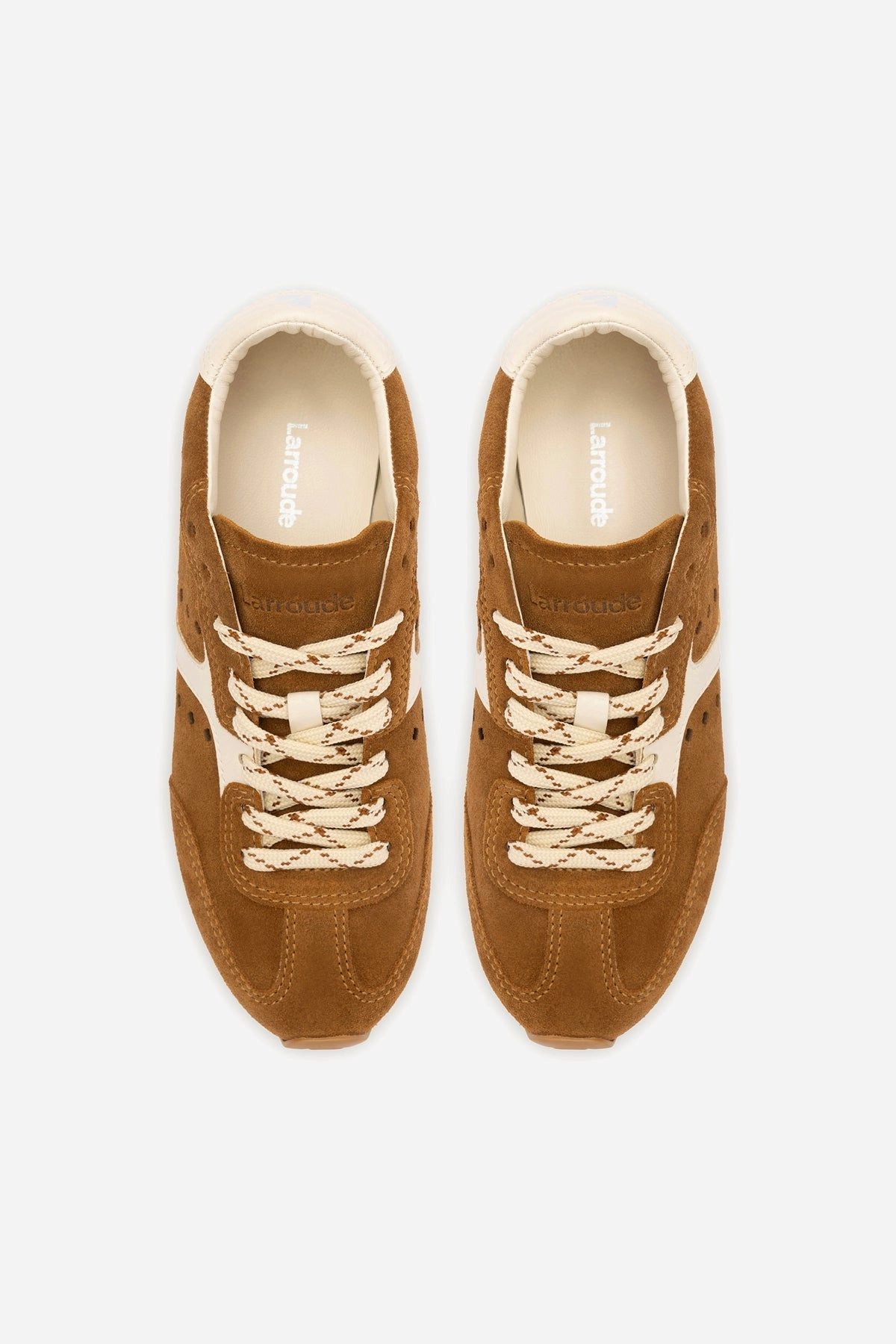 Stella Sneaker In Russet Suede and Ivory Leather