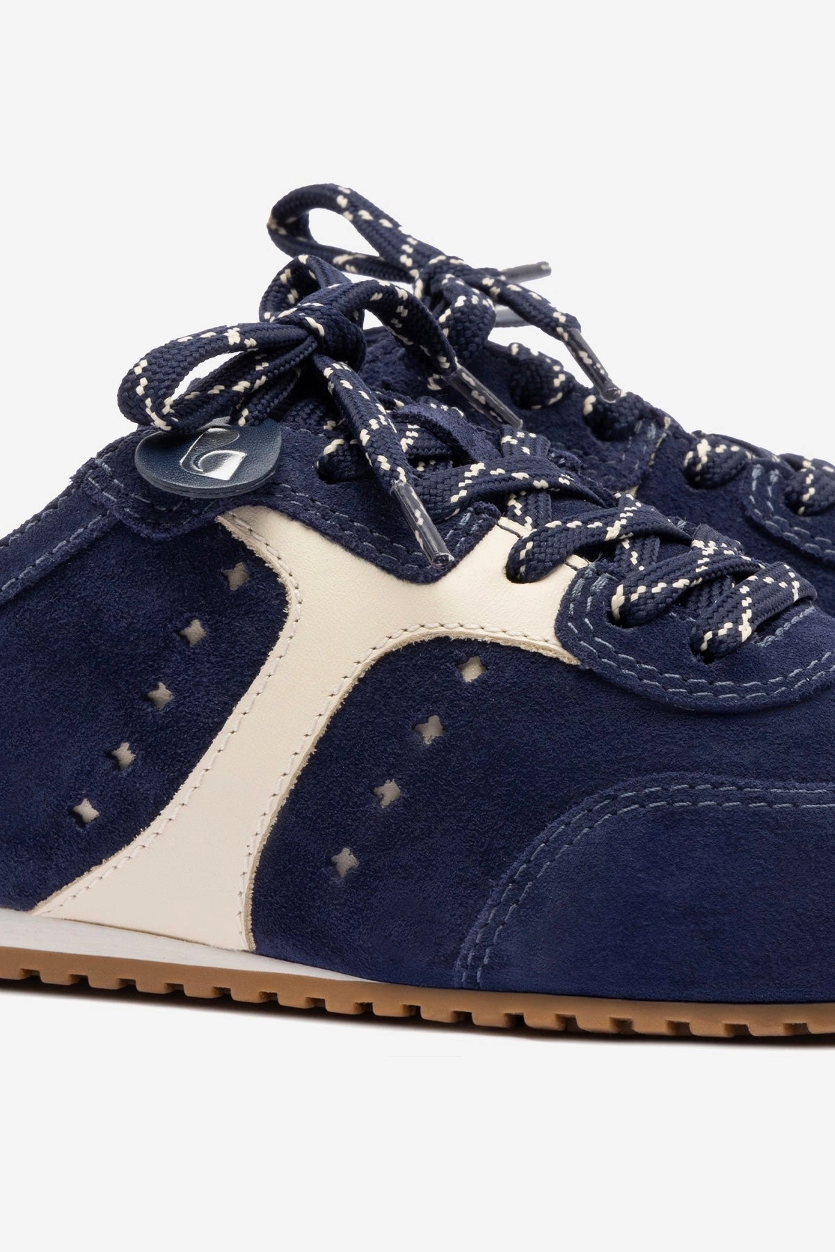 Stella Sneaker Mule In Navy Suede and Ivory Leather