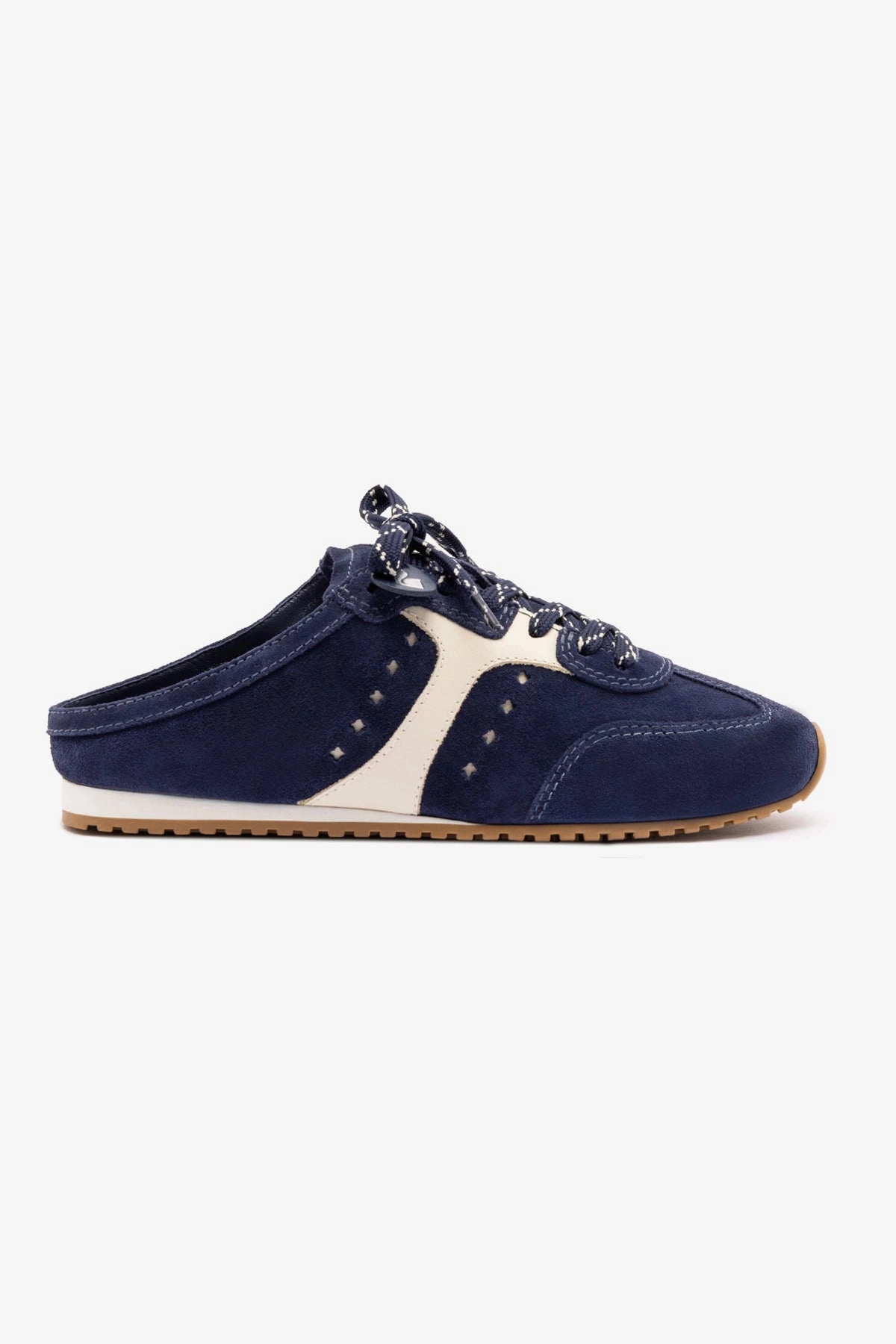 Stella Sneaker Mule In Navy Suede and Ivory Leather