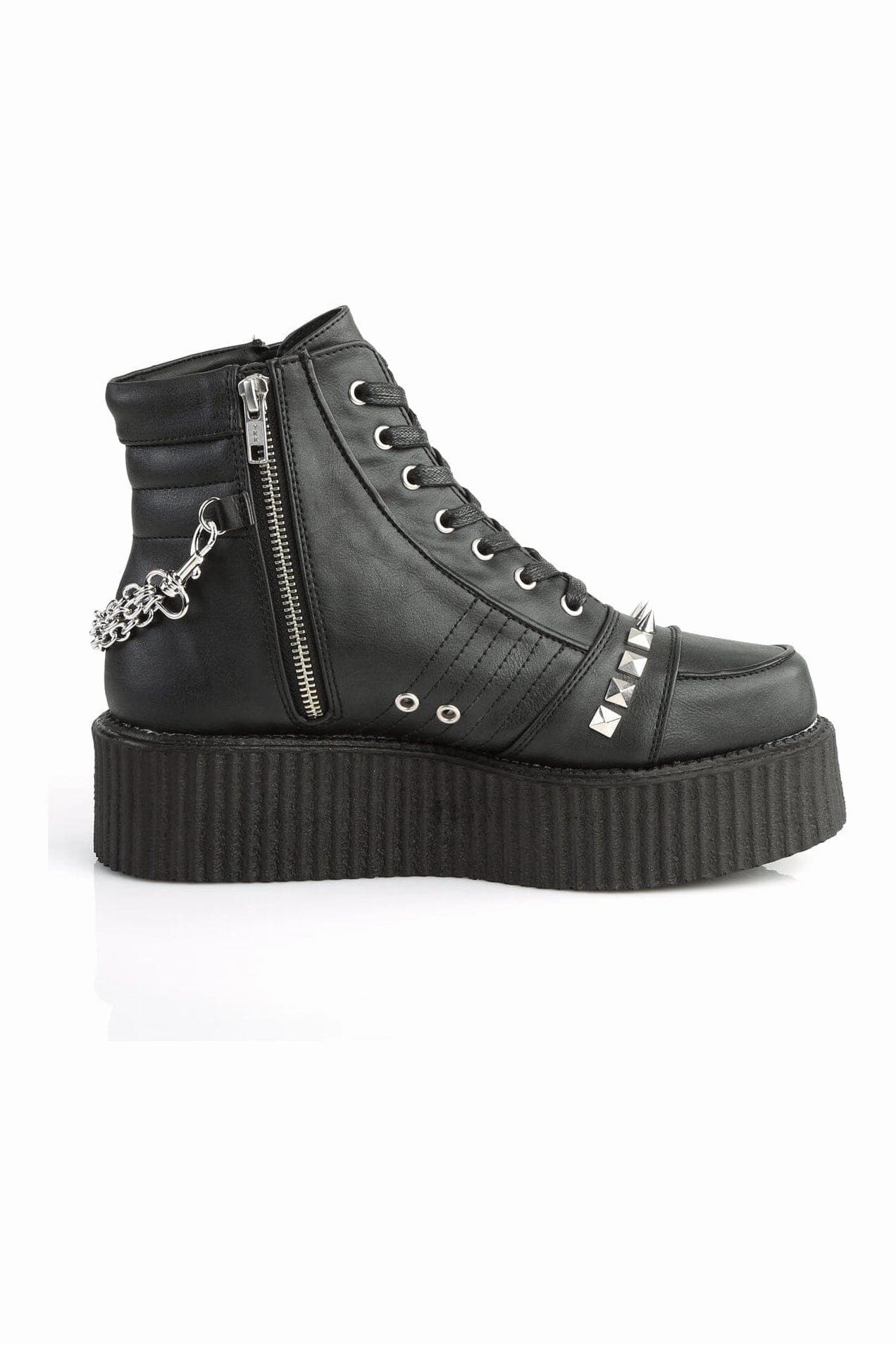 V-CREEPER-565 Black Vegan Leather Creeper
