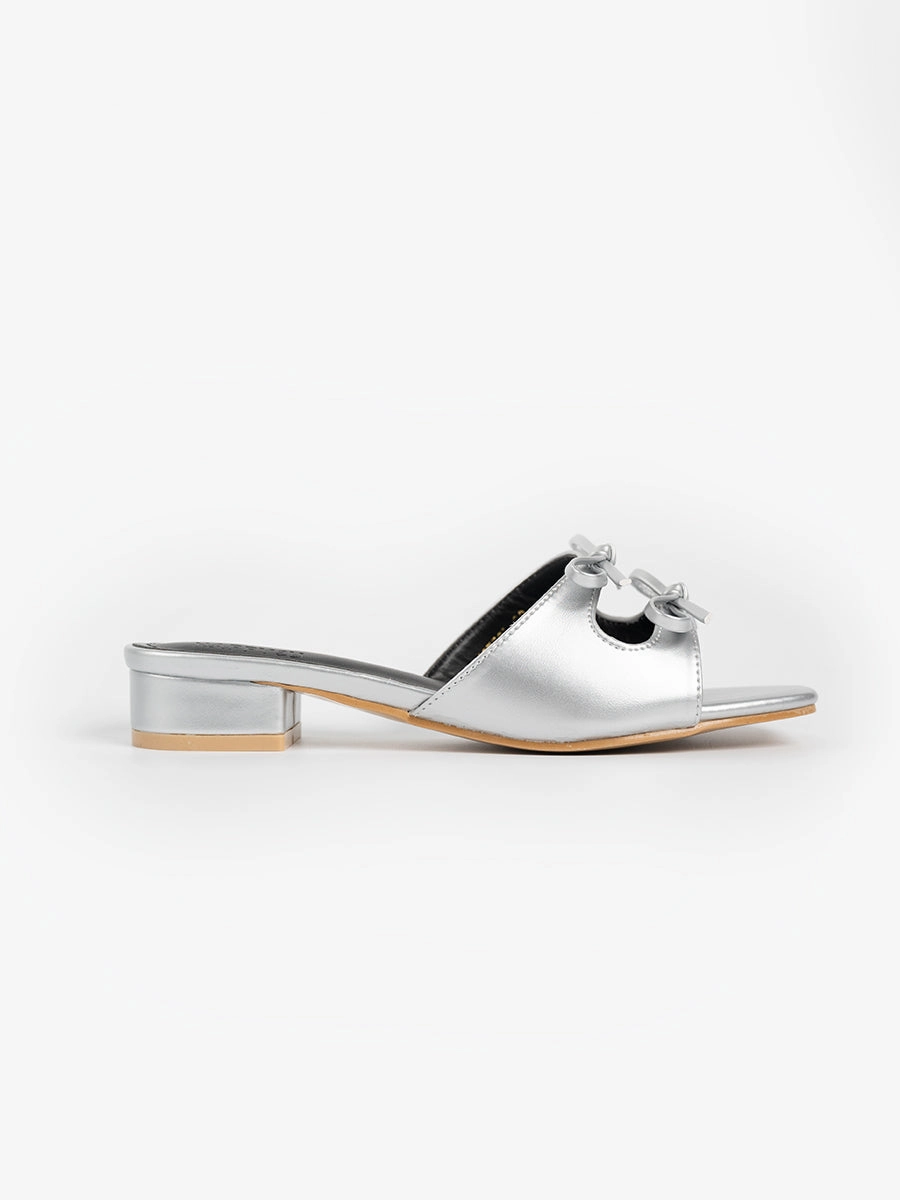 Valeria Glossy Ribbon Mules