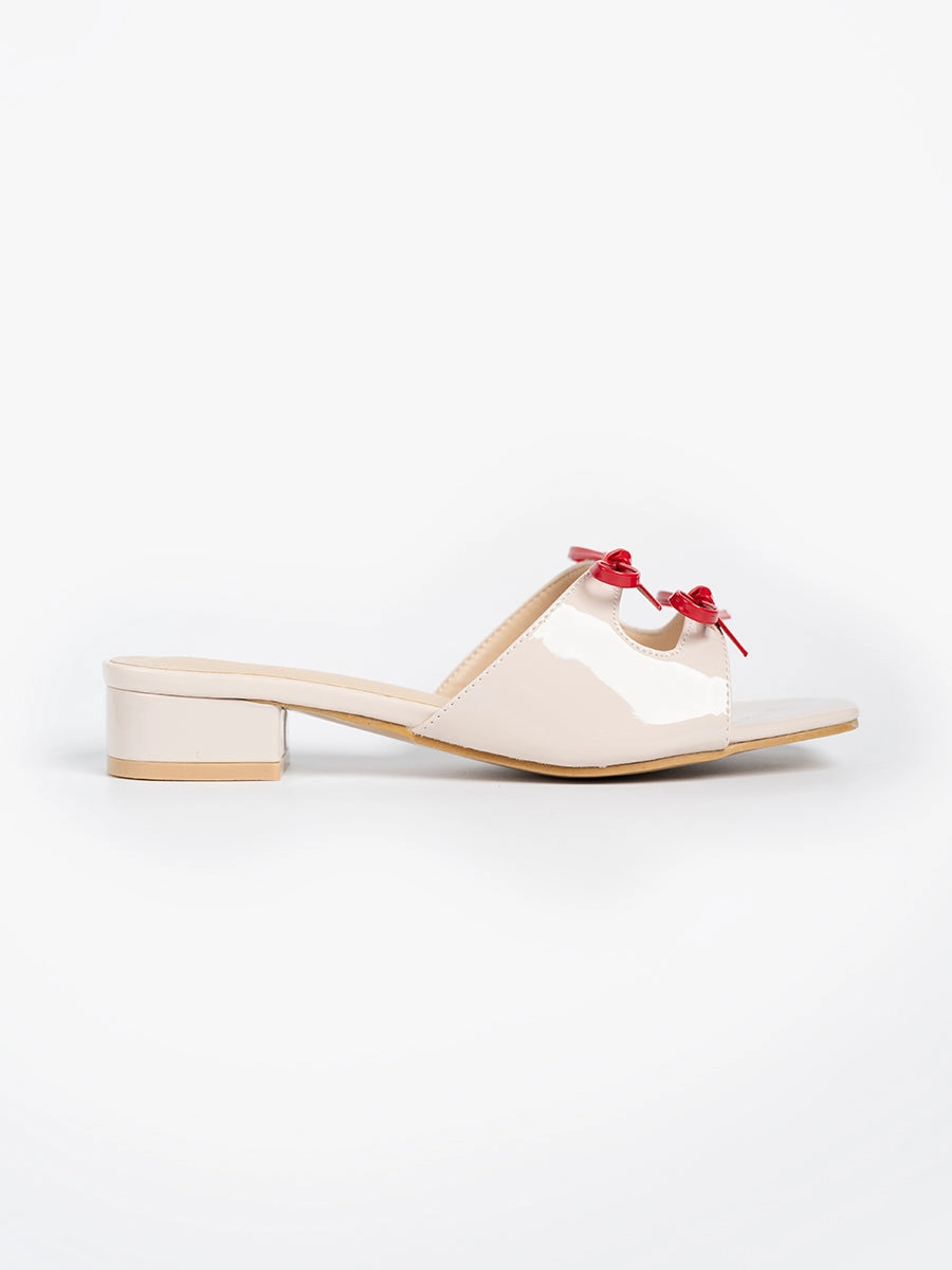 Valeria Glossy Ribbon Mules