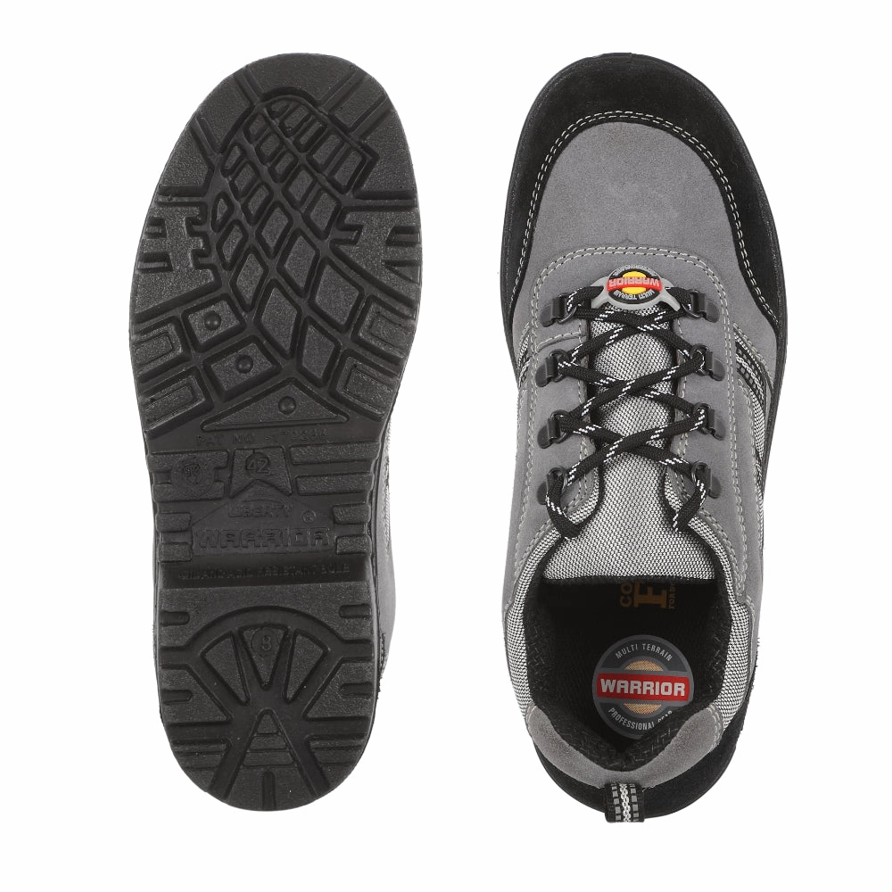 Warrior Grey Steel Toe Industrial Safety Shoe for Men 98-254 By Liberty