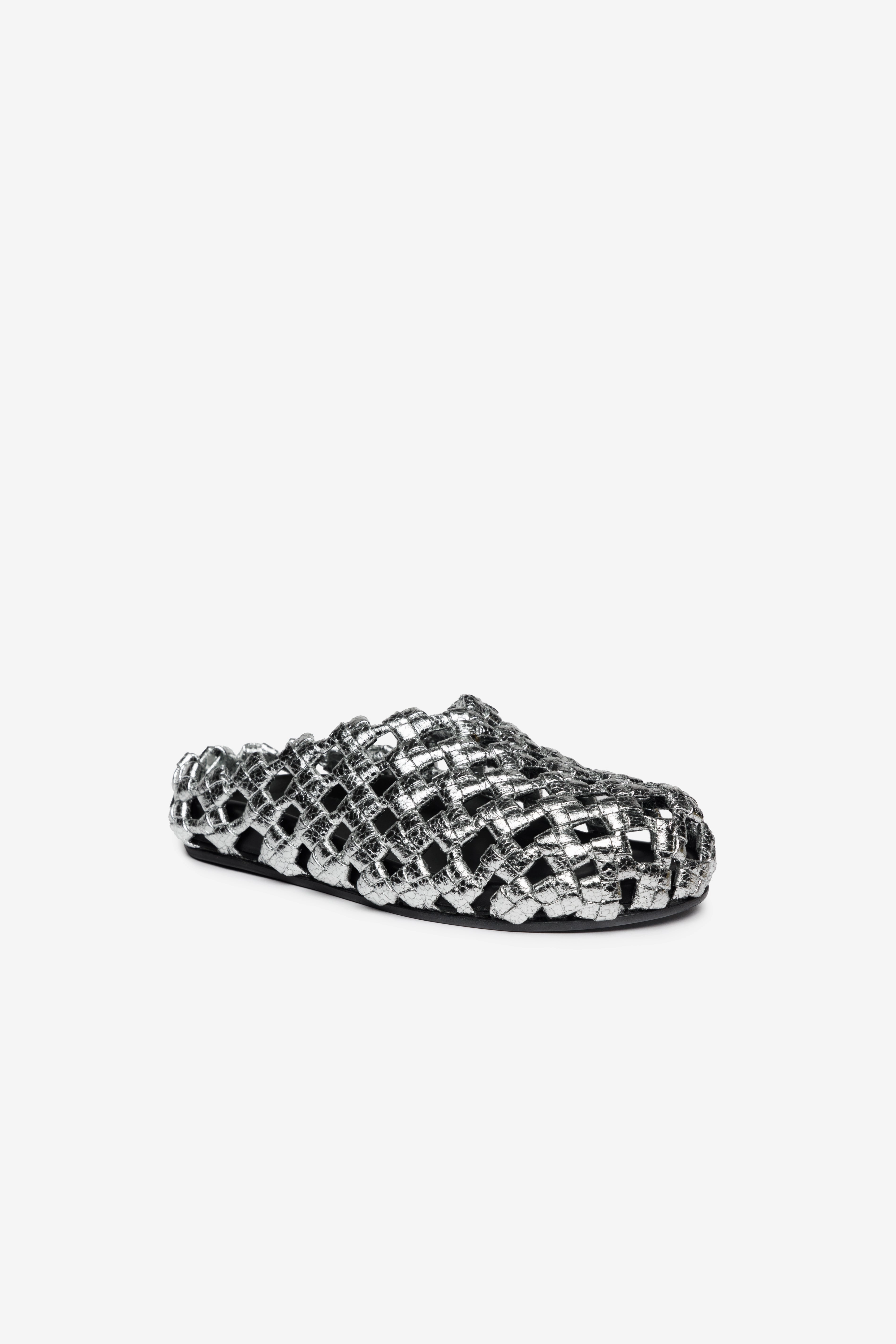 Weaved Clog Silver Gold Silver Gold