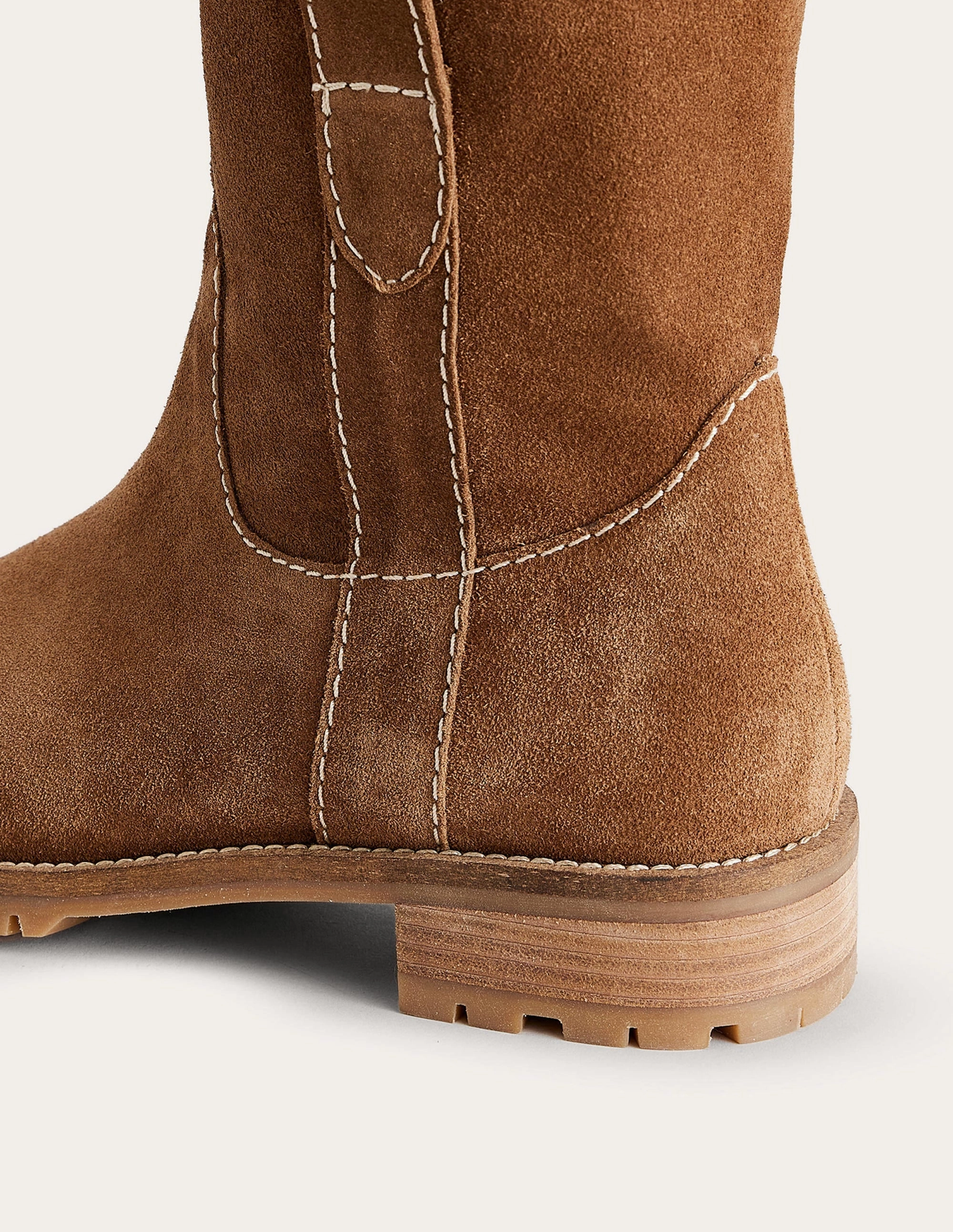 Western Suede Ankle Boots-Tan Suede