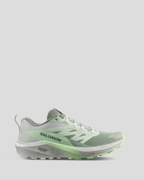 Women's Salomon Sense Ride 5 Trail Running Shoes - Lily Pad/Metal/Green Ash