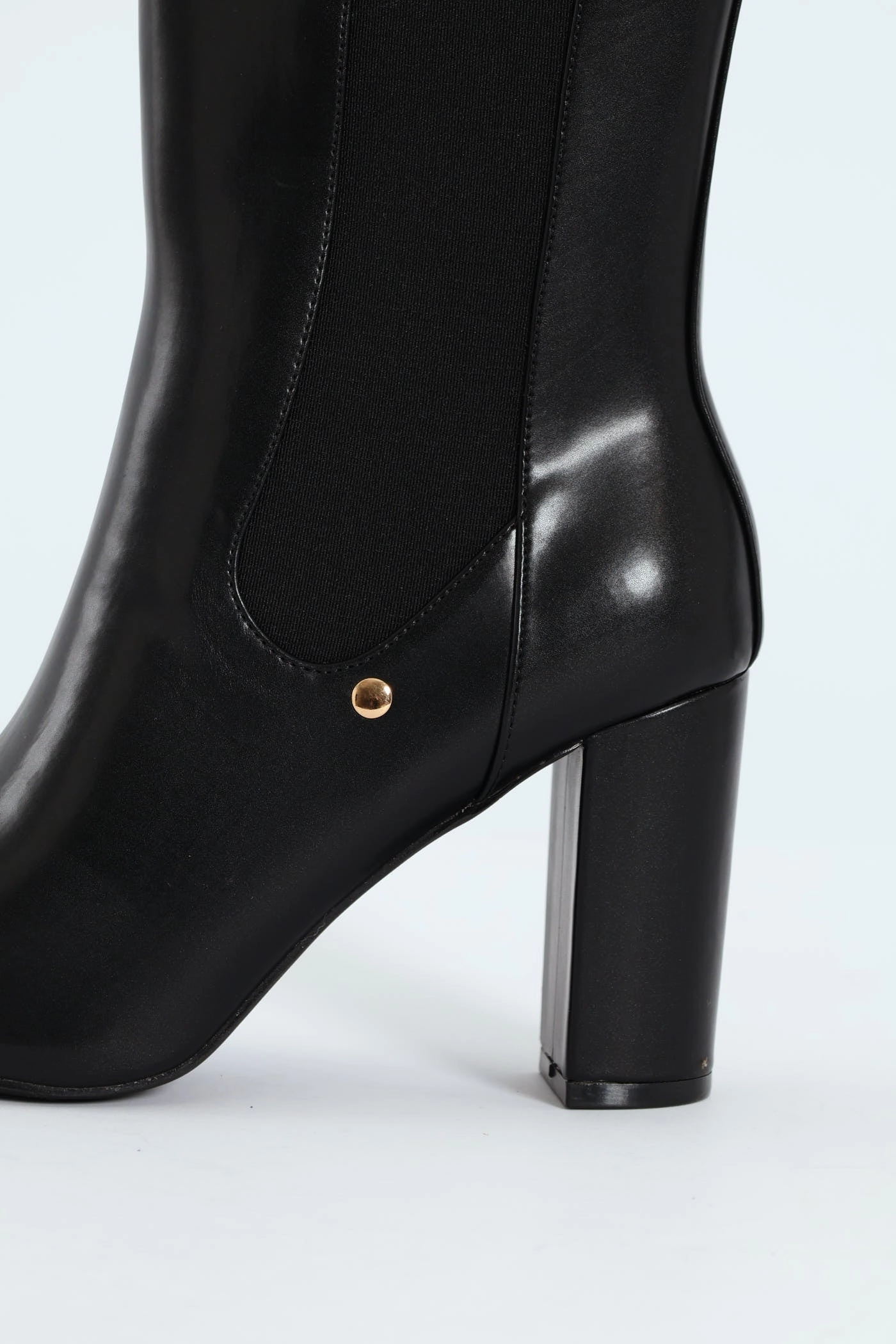 Zip Up Heel Boot - Black